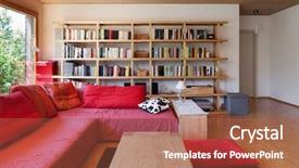  Presentation with eco - PPT theme with living room of an eco background and a coral colored foreground