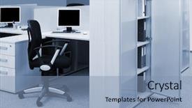  Presentation with modern - Audience pleasing slide set consisting of classroom door - bookcase with folders backdrop and a light blue colored foreground