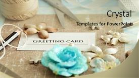  Presentation with greeting card - Colorful PPT layouts enhanced with booking - making of greeting card backdrop and a coral colored foreground