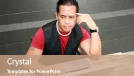  Presentation with frustration - Presentation having booking com - man expresses disbelefe and frustration background and a coral colored foreground