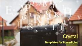  Presentation with mail - Presentation theme having booking com - street mail box with letters background and a wine colored foreground