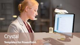  Presentation with technology - Presentation theme having bookkeeping - business deadline and technology concept background and a coral colored foreground