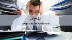  Presentation with bookkeeping - Presentation theme having bookkeeping - perplexed accountant touching his head background and a light blue colored foreground