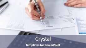  Presentation with bookkeeping - Slides having bookkeeping - picture of woman hand filling background and a ocean colored foreground