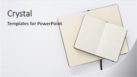  Presentation with notebook paper - Cool new presentation theme with bookmark - notebook at white paper background backdrop and a white colored foreground