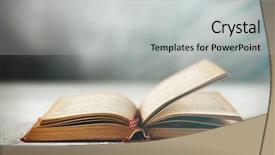  Presentation with open book magic lights - Cool new presentation with bookmark - open book on grey table backdrop and a light gray colored foreground