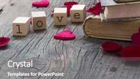  Presentation with book of love - Cool new presentation design with books about love old books backdrop and a gray colored foreground