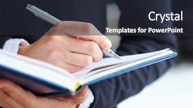  Presentation with notebook - Beautiful presentation theme featuring shipping - bulk cargo ship under port backdrop and a light blue colored foreground.