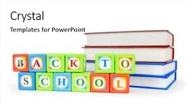  Presentation with grammar - Audience pleasing slide deck consisting of books and alphabet blocks isolated backdrop and a white colored foreground