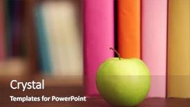  Presentation with school apple - Colorful presentation enhanced with books and apple backdrop and a tawny brown colored foreground