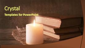  Presentation with table napkin aesthetic - Amazing PPT theme having books and candle on napkin backdrop and a  colored foreground