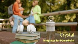  Presentation with stack books - Slide set featuring books-and-copy-books-stack and a  colored foreground