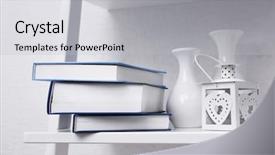  Presentation with islamic decorations decoration and motif - Theme enhanced with books and decorations on white background and a  colored foreground