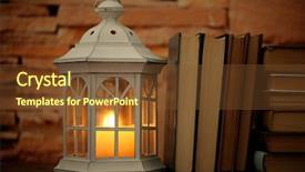  Presentation with light book - Theme with books and decorative lantern background and a  colored foreground