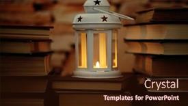  Presentation with brick wall - Cool new presentation with books-and-decorative-lantern backdrop and a wine colored foreground