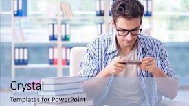  Presentation with kids reading books - PPT theme featuring books and preparing for exam background and a  colored foreground