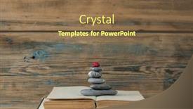  Presentation with feng shui - Slide deck with books-and-stack-of-zen background and a tawny brown colored foreground