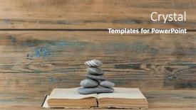  Presentation with feng shui - Theme enhanced with books-and-stack-of-zen background and a coral colored foreground