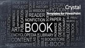  Presentation with literature - Slide deck enhanced with literature word cloud - white chalk background and a dark gray colored foreground