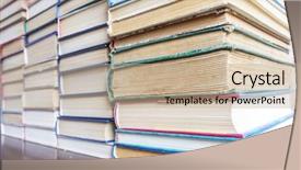  Presentation with many old books - Presentation design consisting of books background books of different background and a mint green colored foreground