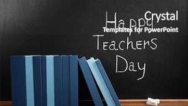  Presentation with books gratis - Presentation design with background happy teacher's day background and a dark gray colored foreground