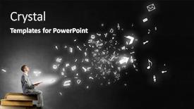  Presentation with mind - Presentation theme consisting of books broden your mind background and a black colored foreground