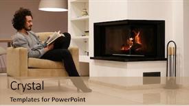  Presentation with 3d man sitting question mark - Colorful slide deck enhanced with books fire - young man sitting in front backdrop and a coral colored foreground