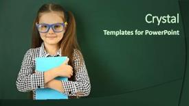  Presentation with blackboard - Amazing slide set having books glasses - beautiful little girl with book backdrop and a  colored foreground