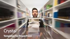  Presentation with persistence - PPT theme having books hard worker and persistence background and a violet colored foreground