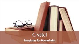  Presentation with book glasses - Amazing presentation theme having books in a mess backdrop and a red colored foreground