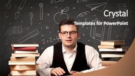  Presentation with young children at school - Amazing presentation theme having ruler science - passionate young teacher sitting backdrop and a dark gray colored foreground