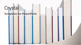  Presentation with public health stack of books - Colorful slide set enhanced with books in high stack isolated backdrop and a white colored foreground