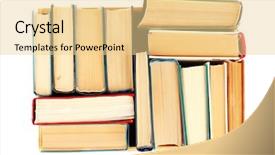  Presentation with top view of candles - Slide deck featuring books in wooden box top background and a blonde colored foreground