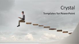  Presentation with rise - Beautiful PPT theme featuring books let you rise above backdrop and a light gray colored foreground