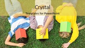  Presentation with teenagers - Colorful PPT theme enhanced with books lying on green backdrop and a yellow colored foreground