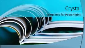  Presentation with crystal blue wave - Slide deck having books magazines - magazine on blue background background and a cyan colored foreground