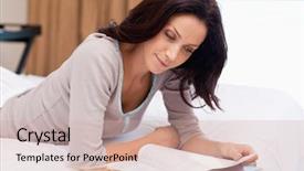  Presentation with being a single woman - Audience pleasing slides consisting of books magazines - young woman reading a magazine backdrop and a  colored foreground