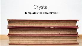  Presentation with retro - Beautiful PPT theme featuring books-on-retro-white-table backdrop and a white colored foreground