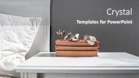  Presentation with retro - Colorful presentation theme enhanced with books-on-retro-white-table backdrop and a gray colored foreground