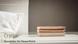  Presentation with retro - PPT layouts enhanced with books-on-retro-white-table background and a soft green colored foreground