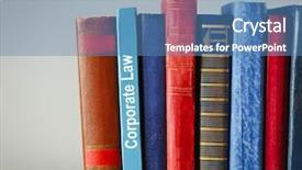  Presentation with law books - Presentation theme enhanced with books on shelf corporate law background and a teal colored foreground