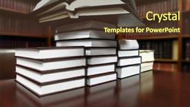  Presentation with reading table - PPT theme consisting of history research - books on table in libary background and a tawny brown colored foreground