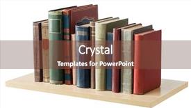  Presentation with tan book stack stacks of books - Presentation enhanced with books on the shelf isolated background and a tawny brown colored foreground