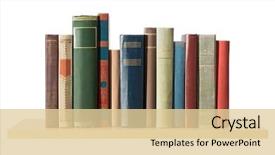  Presentation with books - Slide set consisting of books on the shelf isolated background and a lemonade colored foreground