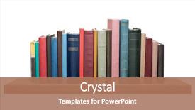  Presentation with books - Colorful slides enhanced with books on the shelf isolated backdrop and a coral colored foreground