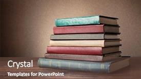  Presentation with labels - Colorful presentation enhanced with books on the table no backdrop and a tawny brown colored foreground