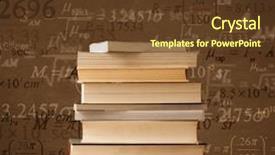  Presentation with math - Presentation design with books on vintage background background and a tawny brown colored foreground
