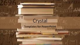  Presentation with math - Colorful PPT theme enhanced with books on vintage background with math formulas flying backdrop and a coral colored foreground