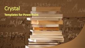  Presentation with math - Theme featuring books on vintage background with math formulas flying background and a tawny brown colored foreground