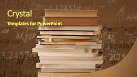  Presentation with math - Slides featuring books on vintage background with math formulas flying background and a tawny brown colored foreground